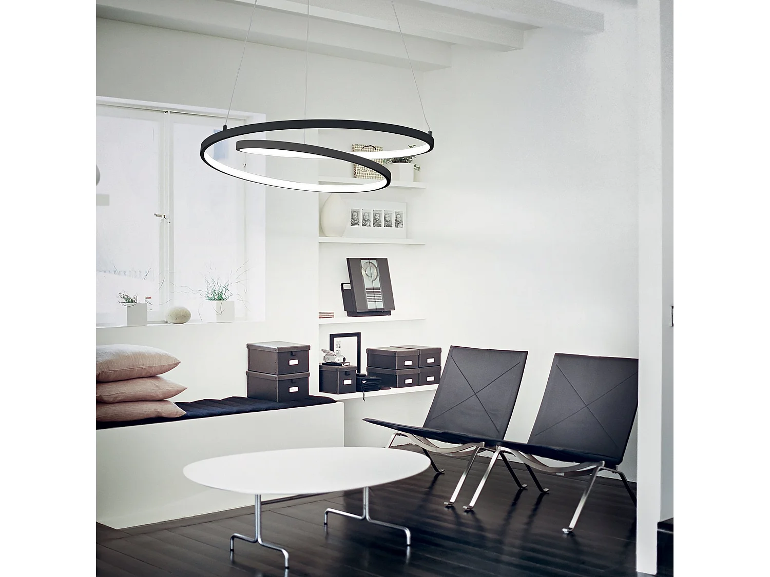 Ideal Lux OZ Lampada da soffitto a sospensione a LED integrata da 80 cm in ottone 4000K