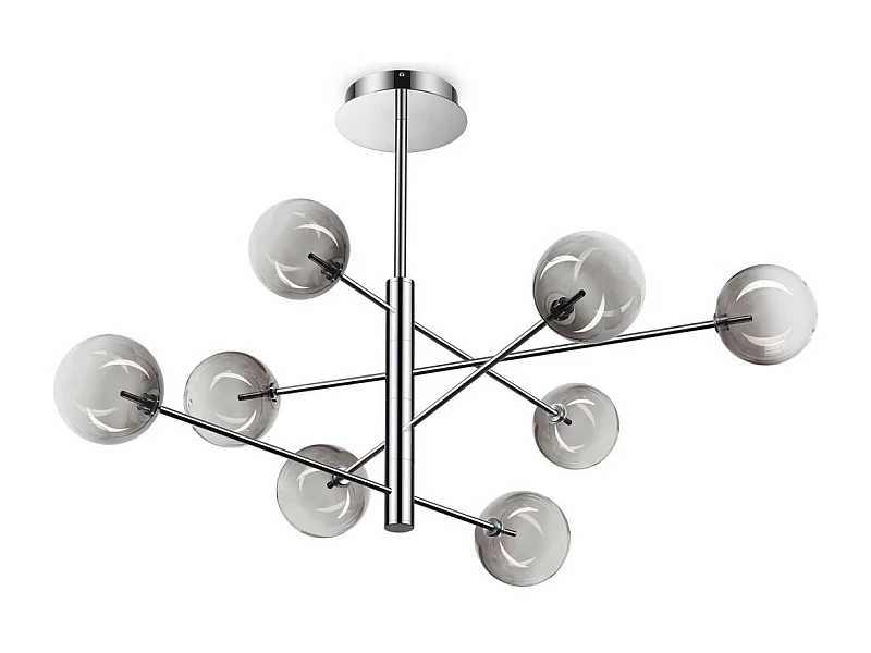 Ideal Lux EQUINOXE Plafonnier suspendu à 8 bras multiples gris fumé
