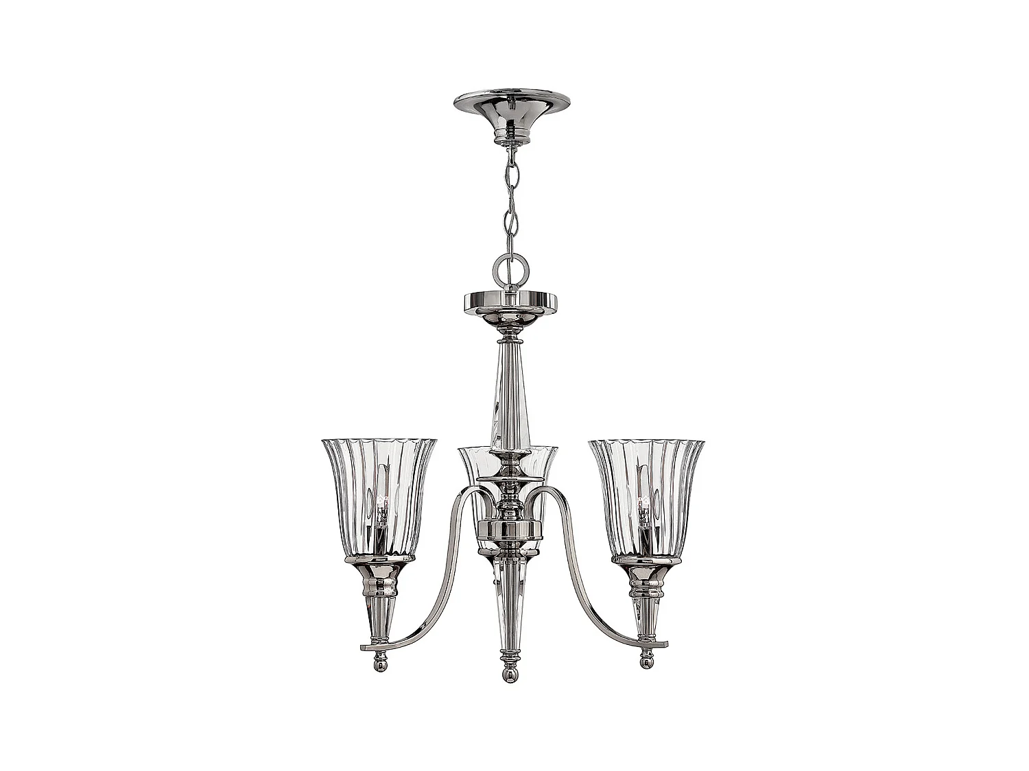 Elstead Chandon Multi Arm Chandelier 3 Light Sterling Finish, E14