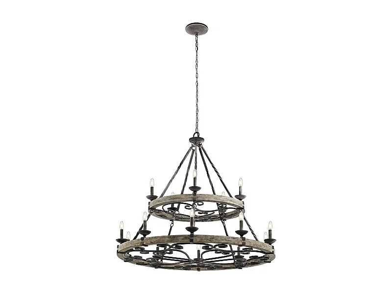 Elstead Taulbee 15 ljus ljuskrona vittrad zink