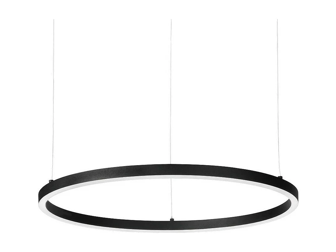 Ideal Lux ORACLE SLIM 70cm Ściemnialna 4000K Okrągła Zintegrowana Lampa Sufitowa LED Wisząca Czarna