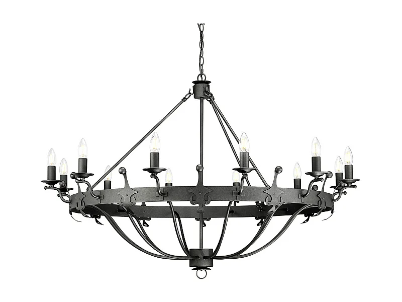 Elstead Windsor Graphite - Lampadario a 12 luci - Grafite