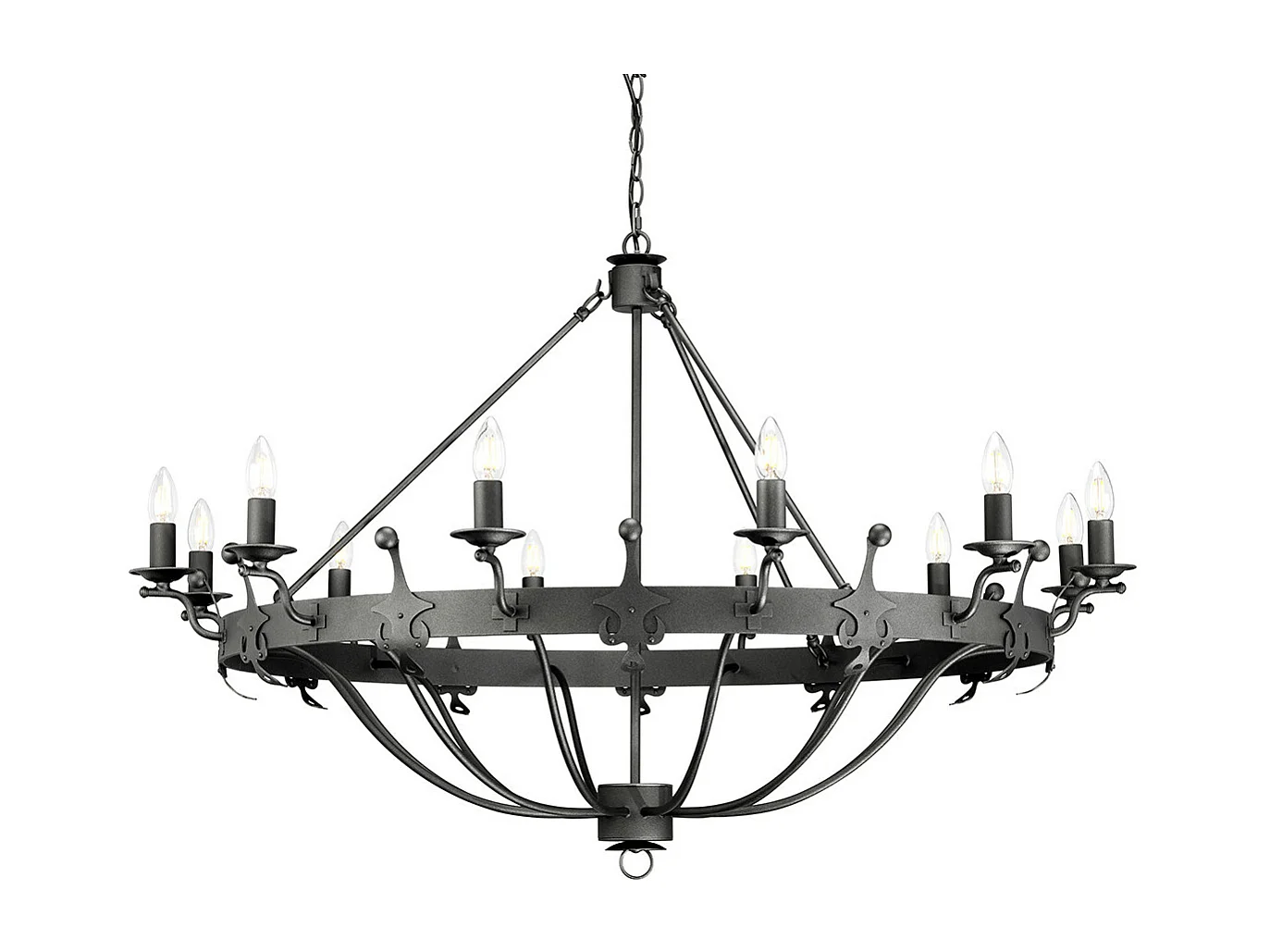 Elstead Windsor Graphite - 12 Licht Anhänger Kronleuchter - Graphit