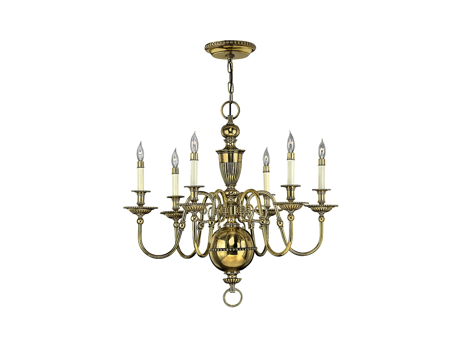 Elstead Cambridge - Lampadario a 6 luci con finitura in ottone lucido, attacco E14