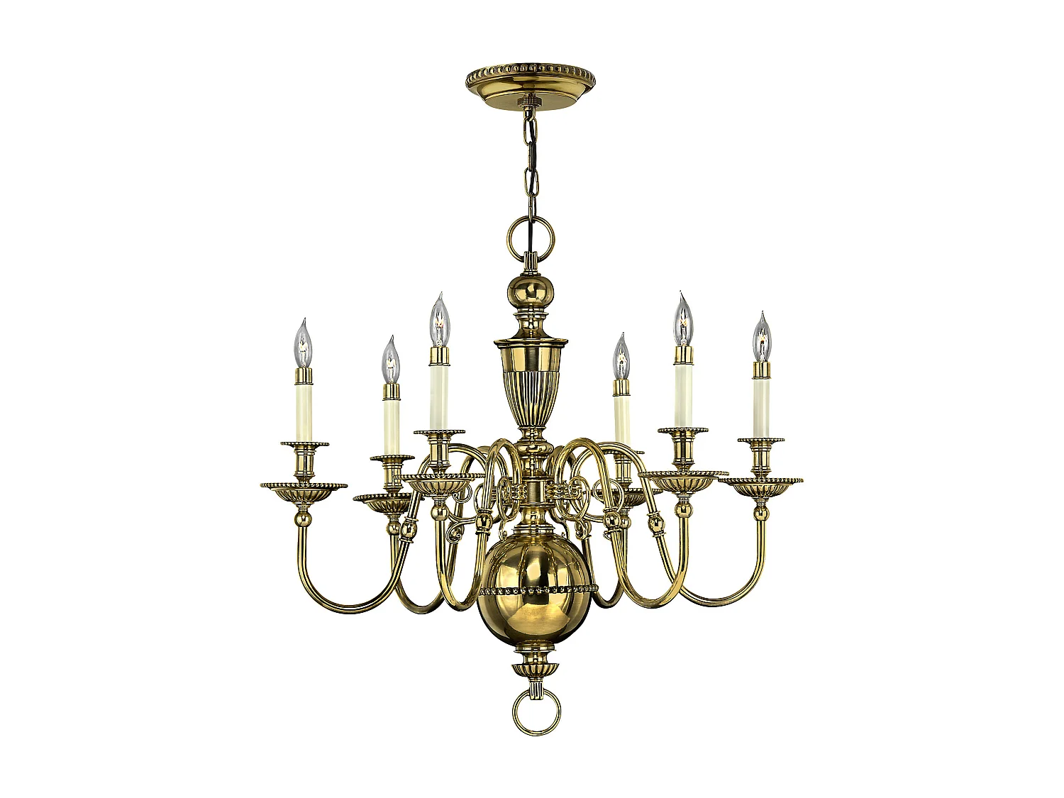 Elstead Cambridge - Lampadario a 6 luci con finitura in ottone lucido, attacco E14