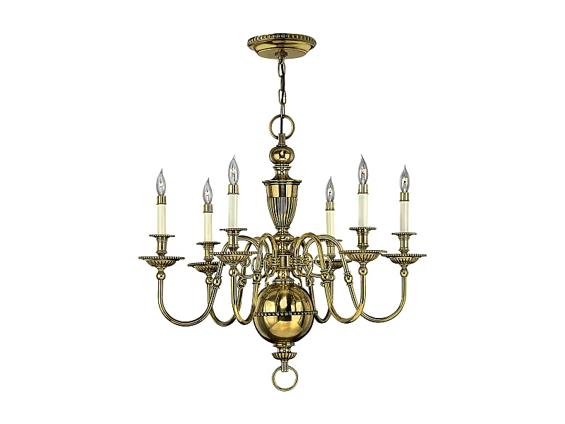 Elstead Cambridge - Lampadario a 6 luci con finitura in ottone lucido, attacco E14