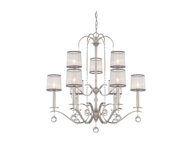 Elstead Whitney - 9 Leichter mehrarmiger Kronleuchter in Silber, E14