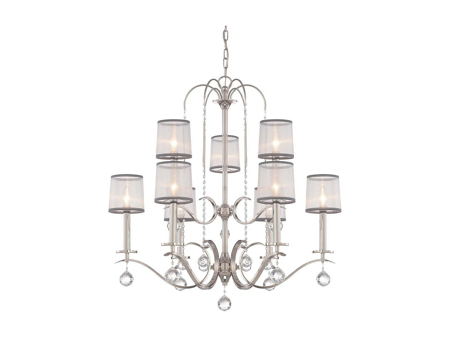 Elstead Whitney - 9 Leichter mehrarmiger Kronleuchter in Silber, E14