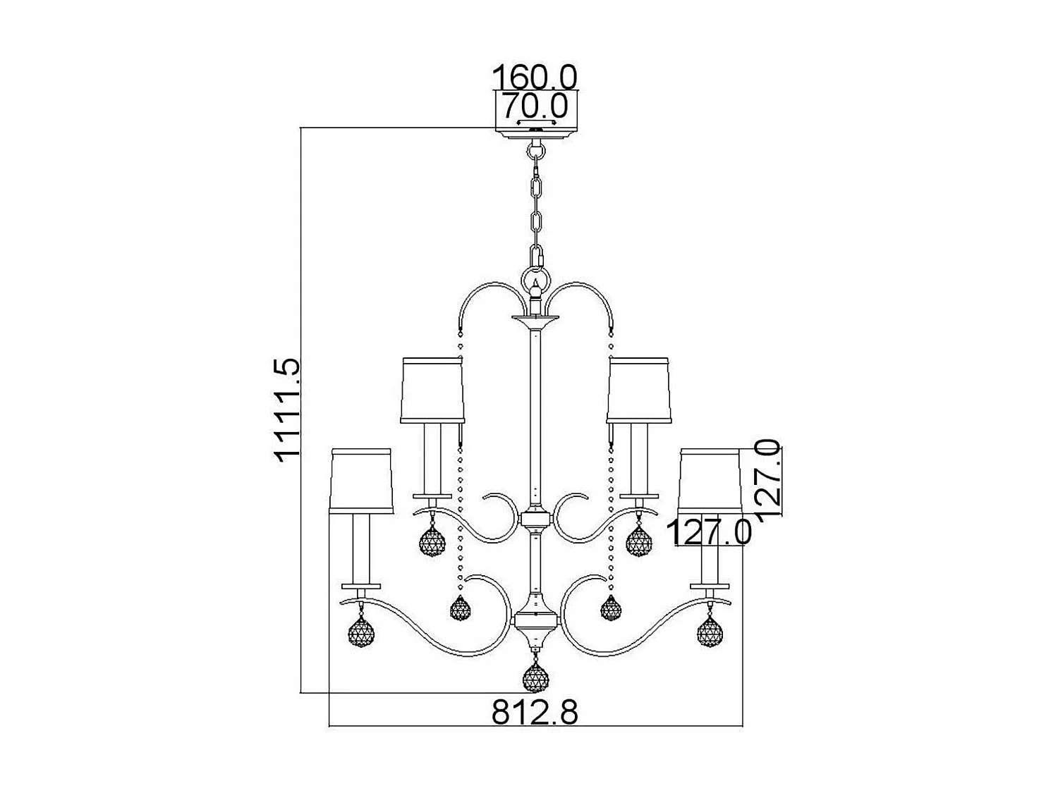 Elstead Whitney - 9 Leichter mehrarmiger Kronleuchter in Silber, E14