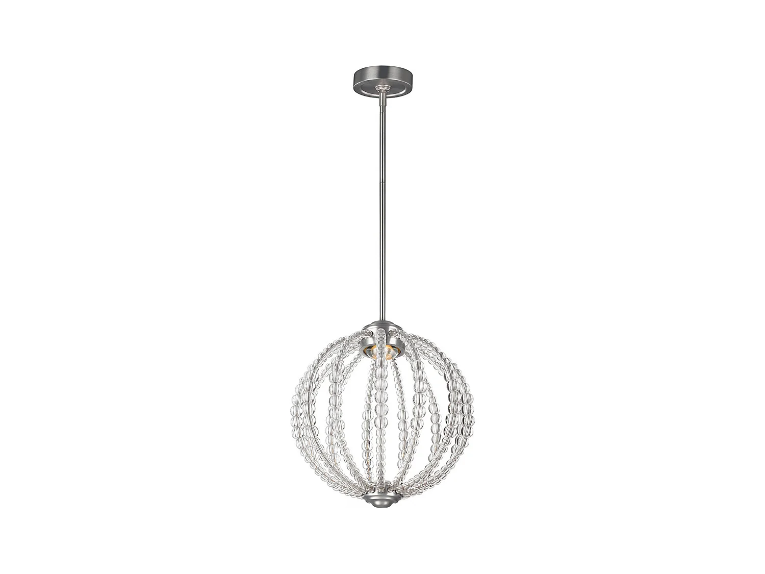 Elstead Oberlin Petit plafonnier sphérique à 1 ampoule DEL, nickel satiné