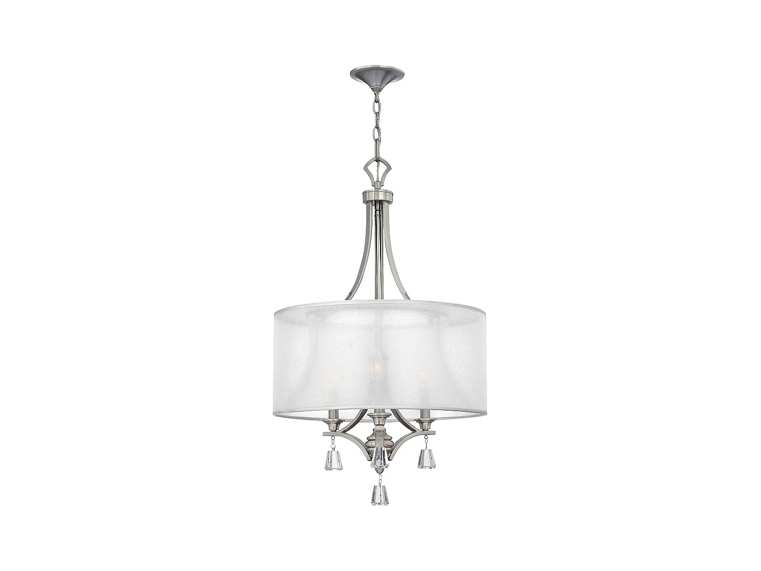 Elstead Mime Lustre suspendu à 3 ampoules à bras multiples, nickel brossé, E14
