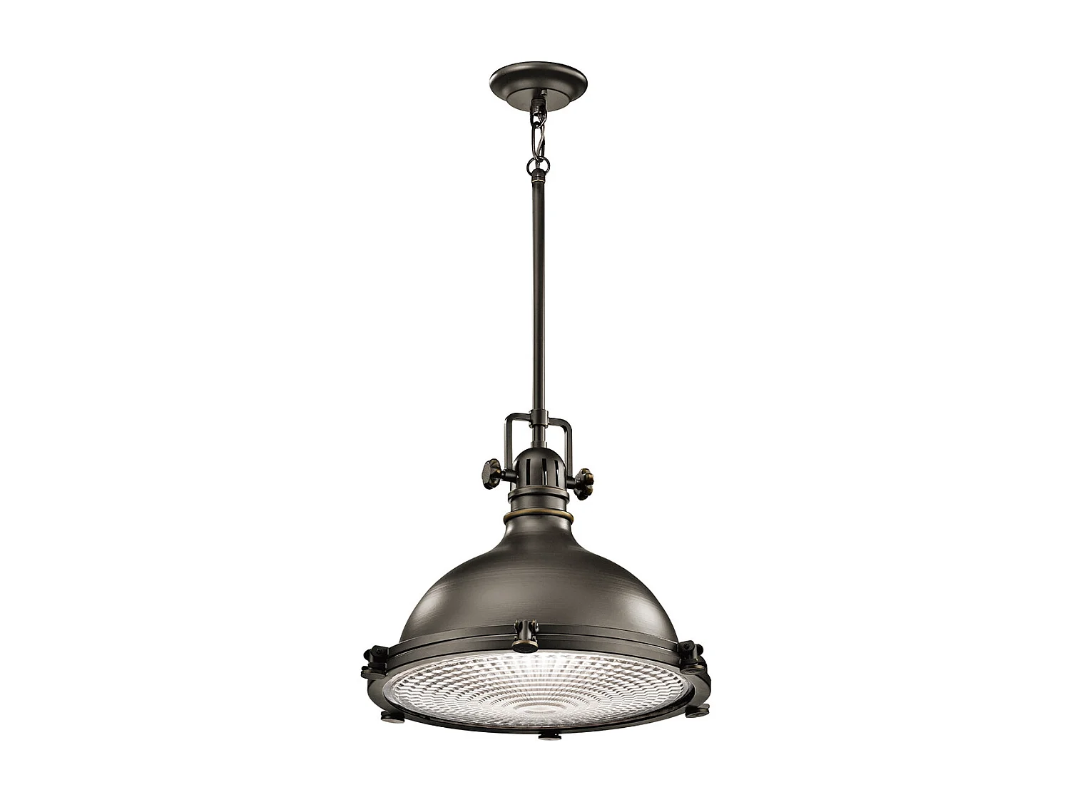 Elstead Hatteras Bay - 1 leichter extra großer Kuppeldeckenanhänger Olde Bronze, E27