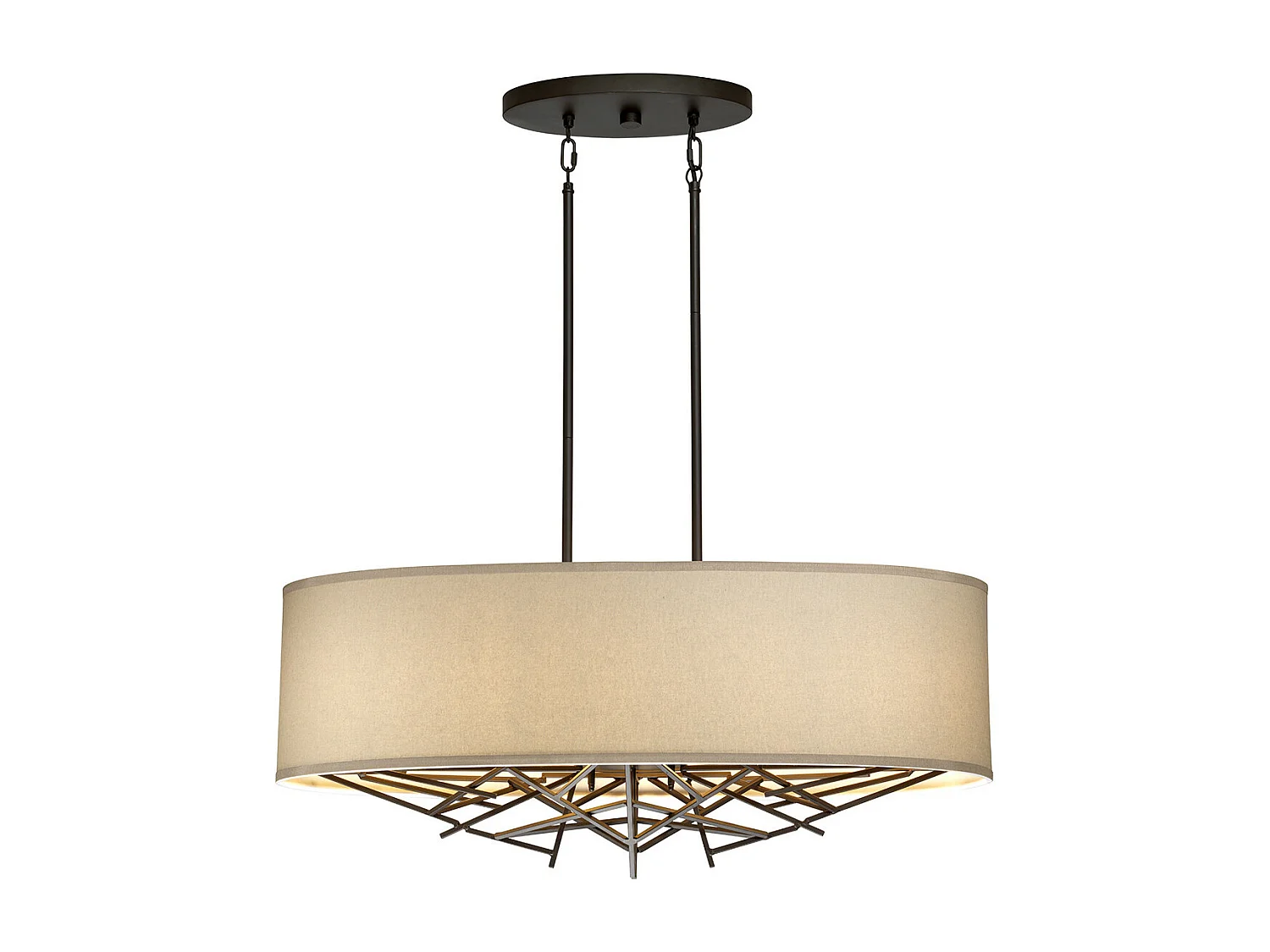 Taiko Suspension Island à 5 Lumières Bronze Ancien