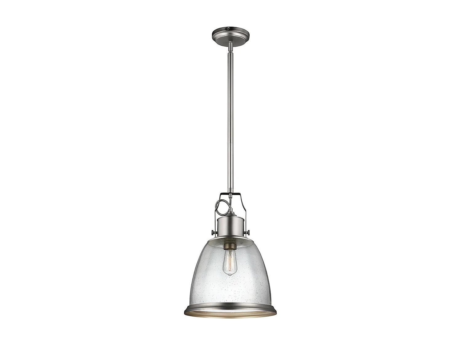 Elstead Hobson - 1 licht Large Dome Deckenanhänger Satin Nickel, E27