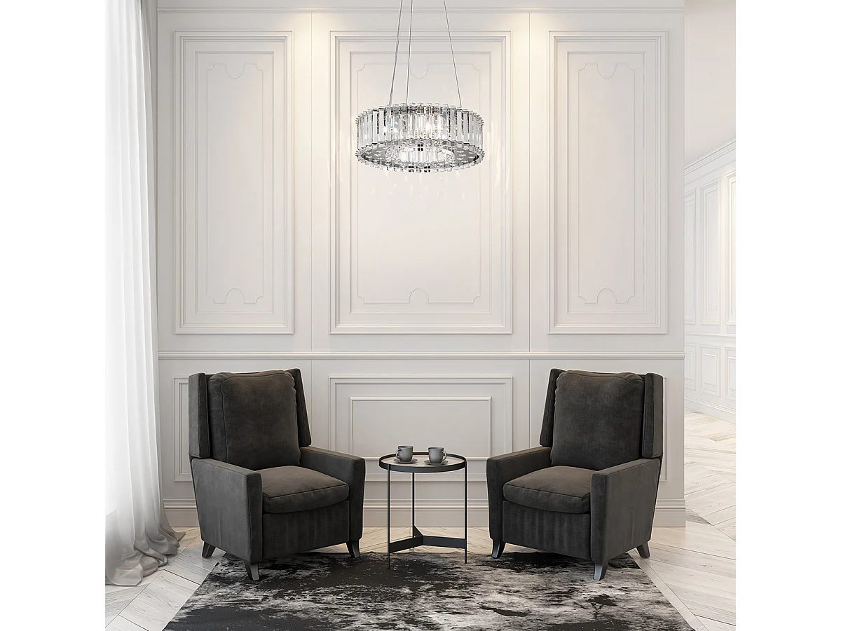 Elstead Crystal Skye - 6 Licht Decke Anhänger Chrom mit Kristallen, G9