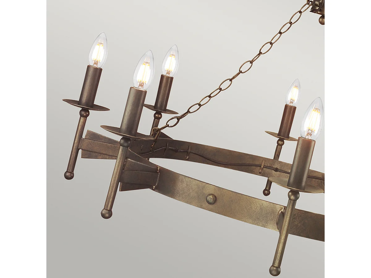 Elstead Cromwell - Lampadario a 8 luci con finitura bronzo antico, attacco E14