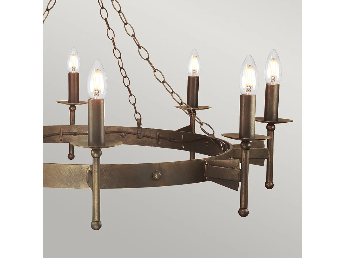 Elstead Cromwell - Lampadario a 8 luci con finitura bronzo antico, attacco E14