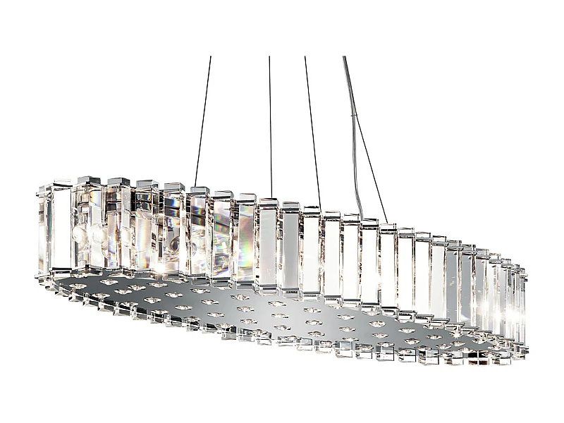 Elstead Crystal Skye - Lampada a sospensione in cristallo con 12 luci a isola, cromata