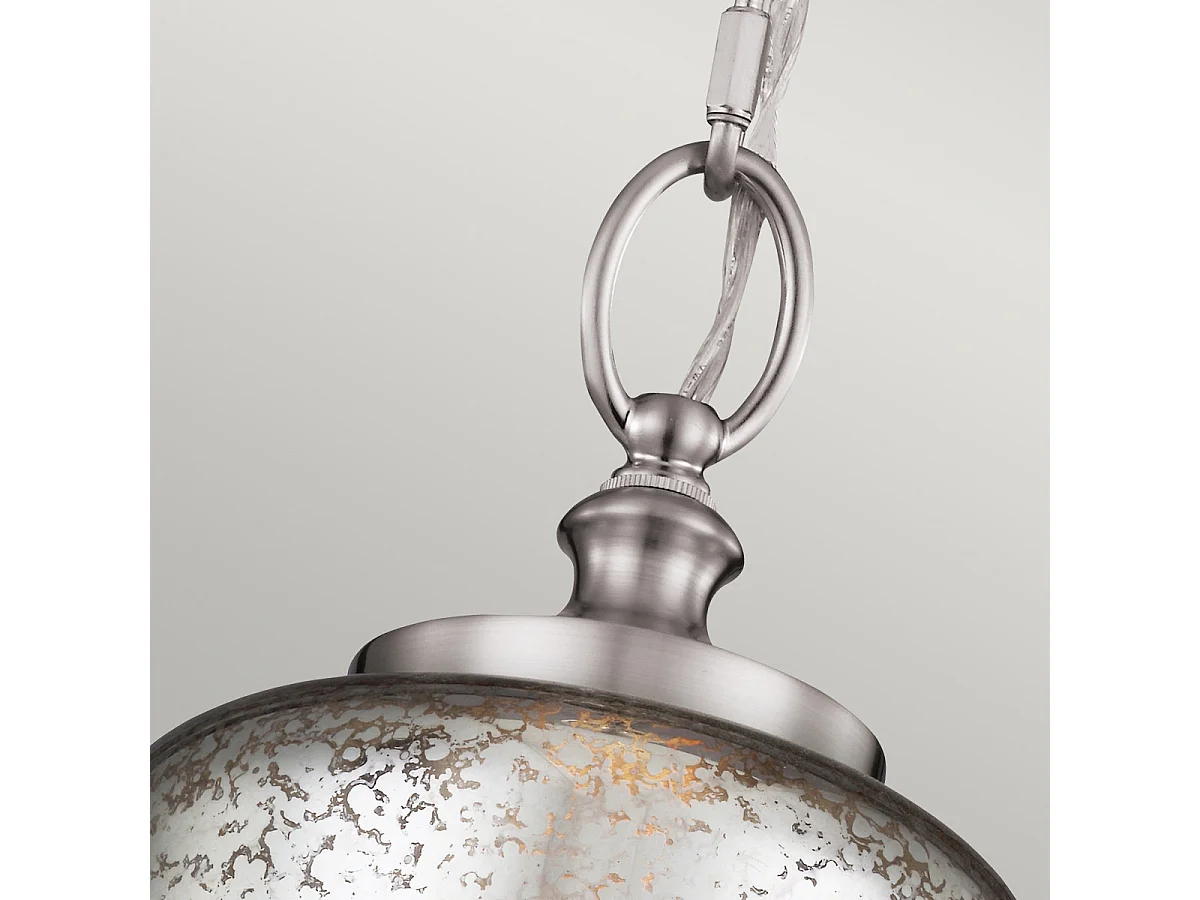 Elstead Hounslow - 1 Mini-Anhänger aus gebürstetem Stahl mit leichter Decke, E27