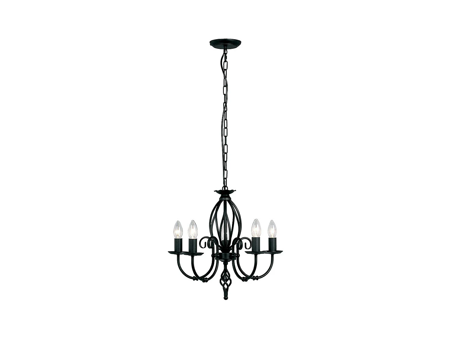 Elstead Artisan 5 ljus ljuskrona svart finish, E14