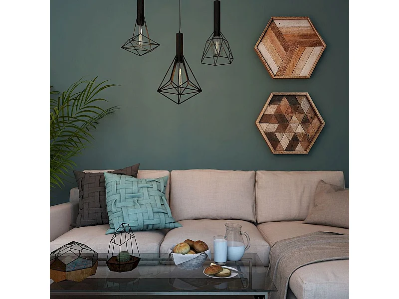 Spider Cage Cluster Decken-Pendelleuchte Schwarz, 3-flammig, E27