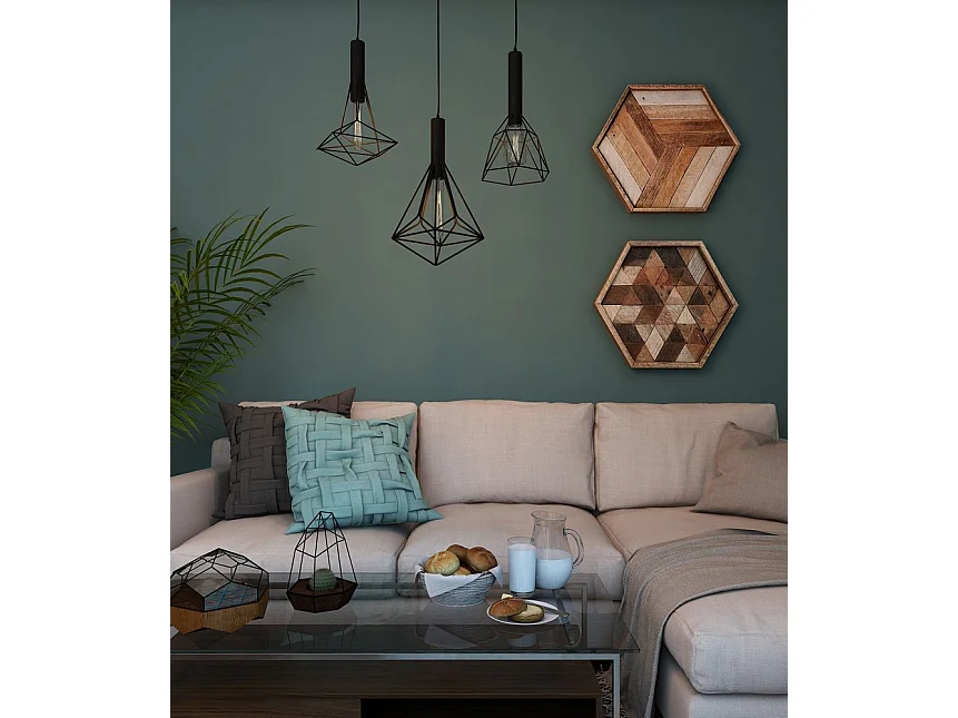 Spider Cage Cluster Decken-Pendelleuchte Schwarz, 3-flammig, E27