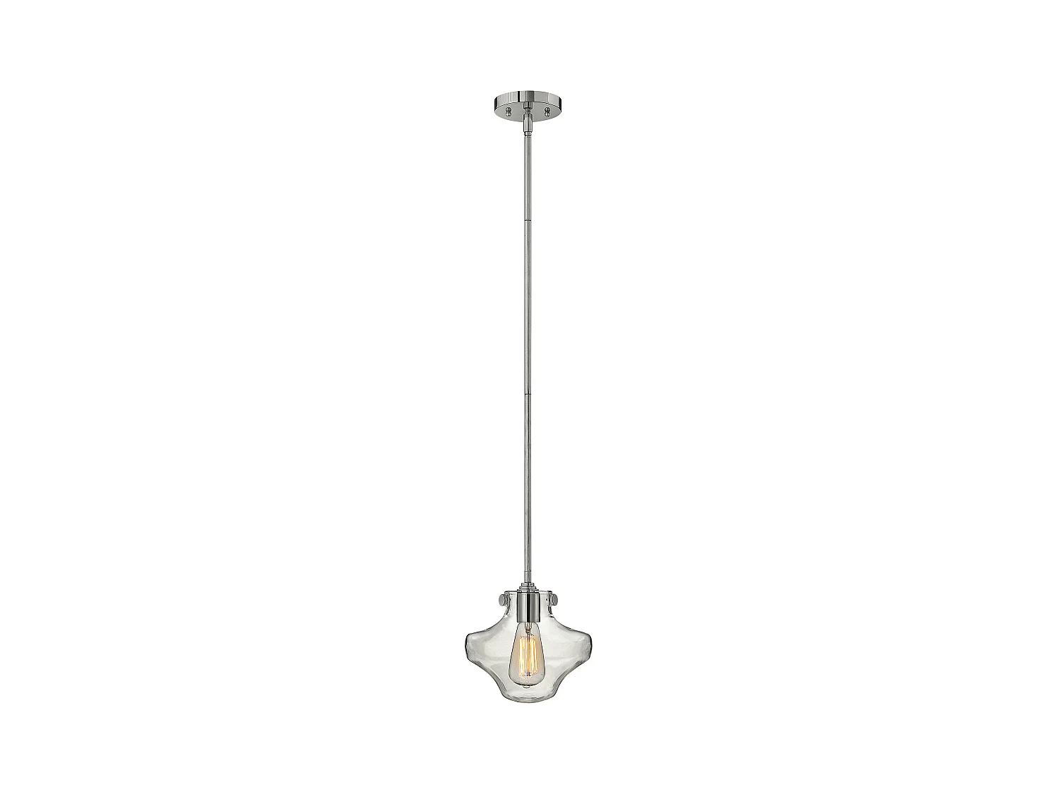 Elstead Congress - 1 luce a sospensione a soffitto in vetro trasparente cromato, attacco E27
