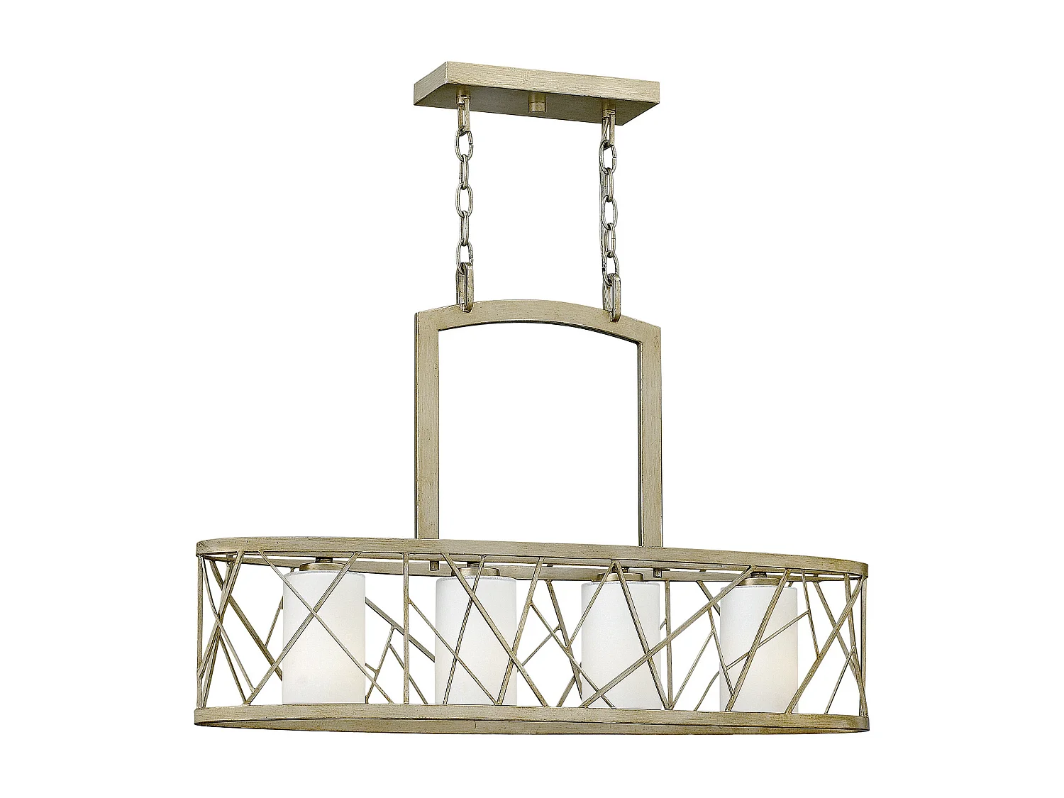 Elstead Nest 4 Light Ceiling Island Pendant Bar Ljuskrona Silver Leaf, E27