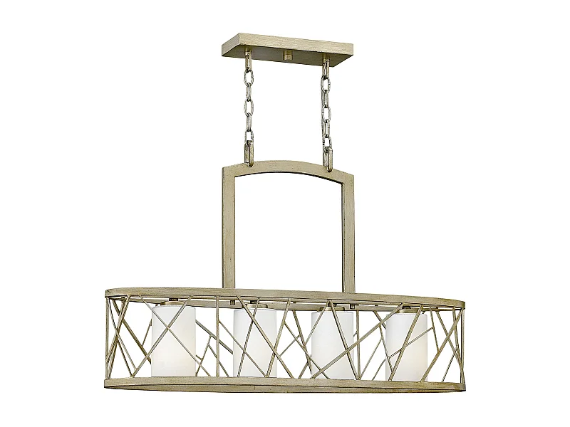 Elstead Nest - 4 licht Ceiling Island Anhänger Bar Kronleuchter Silberblatt, E27