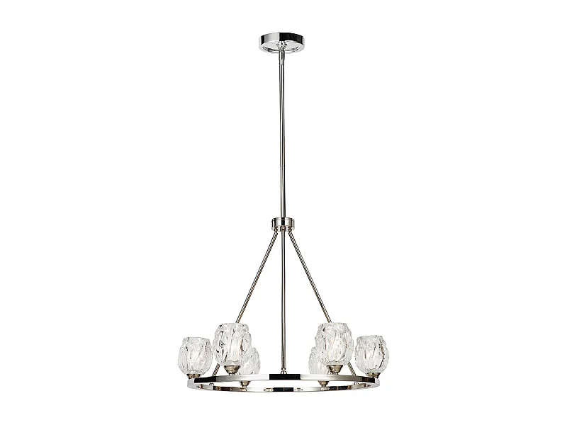 Elstead Rubin 6 ljus multiarm ljuskrona polerad nickelfinish, G9