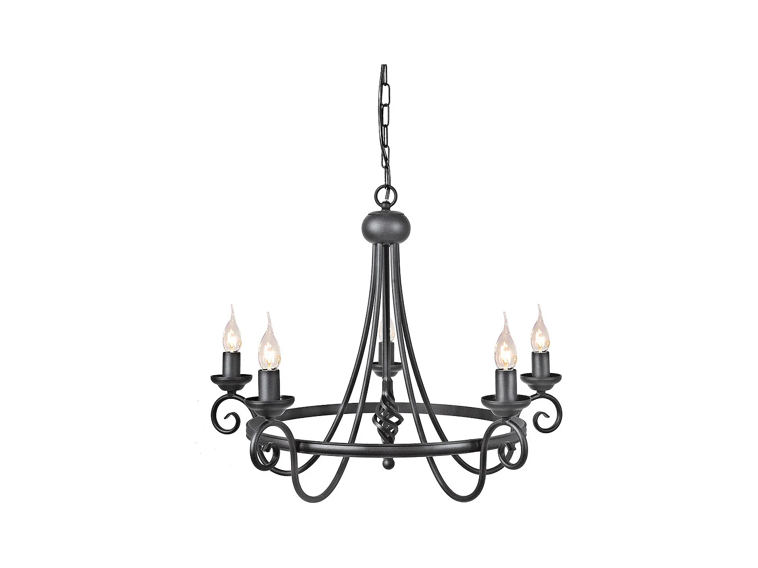 Elstead Harlech - 5 licht Kronleuchter Black Finish