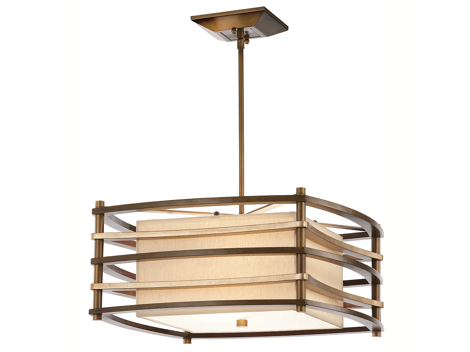 Elstead Moxie 2 ljus liten takhängsstång brons, beige, E27