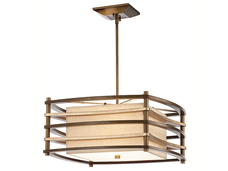 Elstead Moxie - 2 leichte kleine Deckenanhänger Bar Bronze, Beige, E27