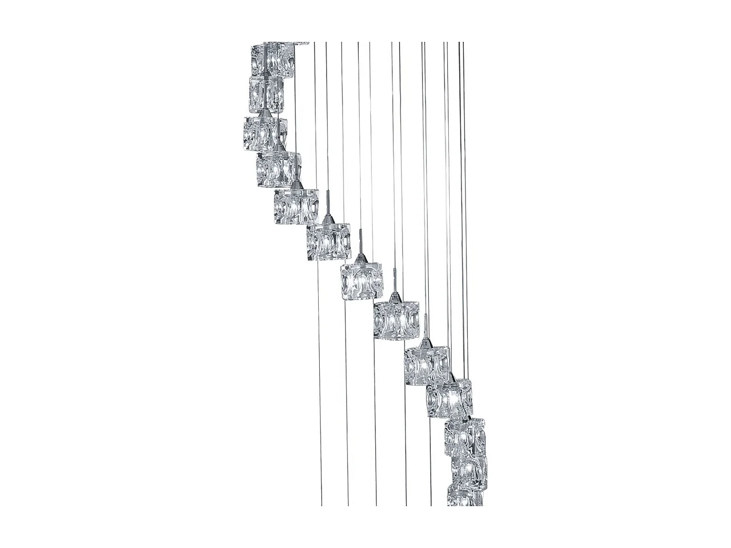 Searchlicht Ice Cube - LED 20 licht Spiral Cluster Anhänger Chromglas