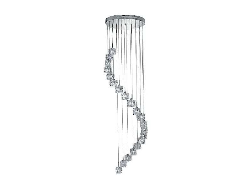 Searchlicht Ice Cube - LED 20 licht Spiral Cluster Anhänger Chromglas