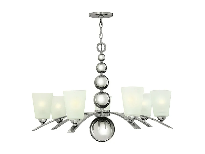 Elstead Zelda - Lampadario a 7 luci multibraccio finitura nichel lucido, attacco E27