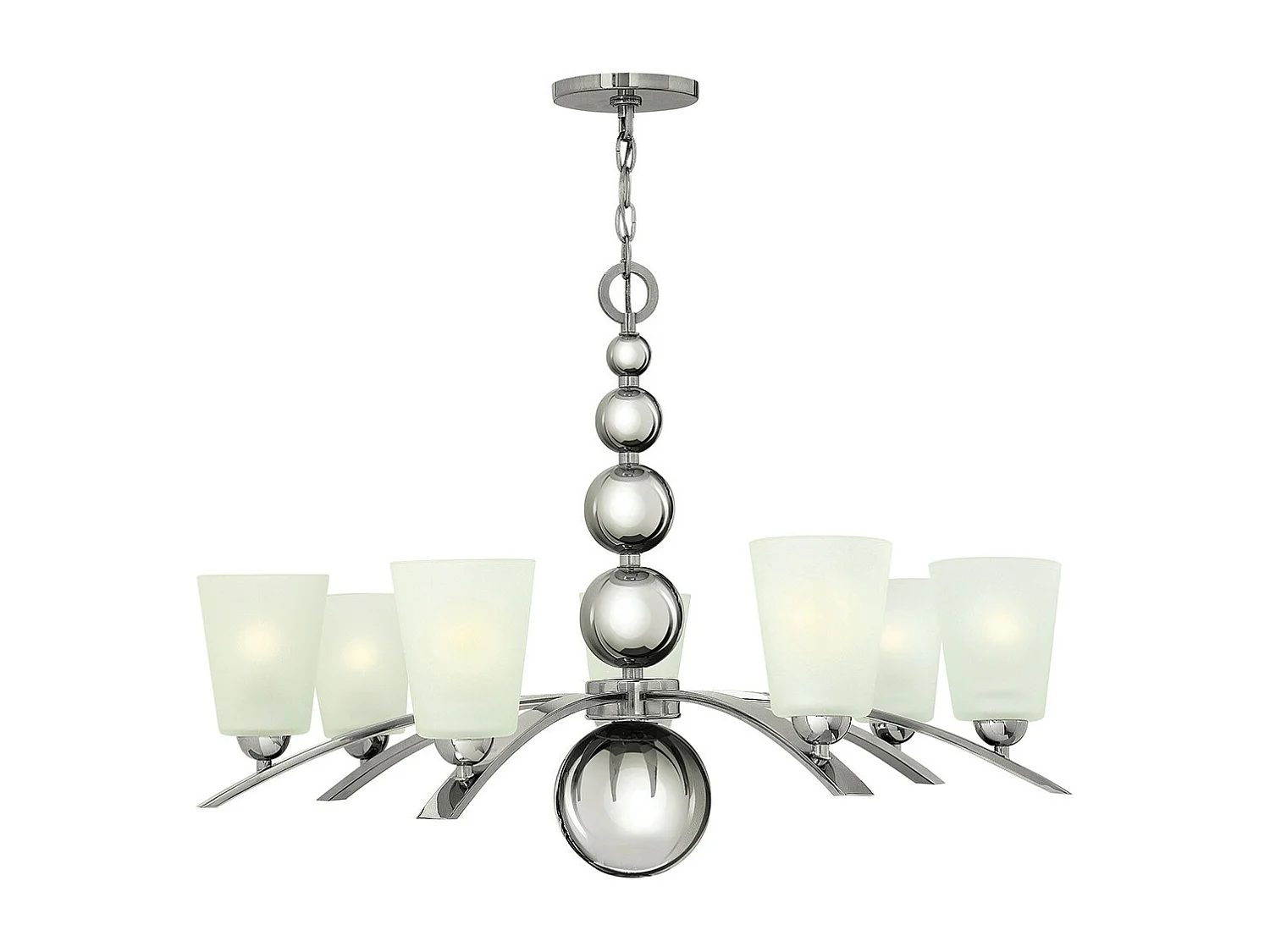 Elstead Zelda - Lampadario a 7 luci multibraccio finitura nichel lucido, attacco E27