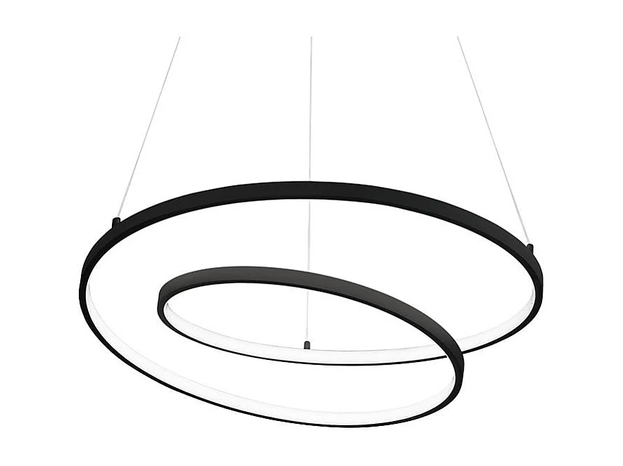 Ideal Lux OZ 60cm integrierte LED-Pendel-Deckenleuchte, Schwarz, 2700K