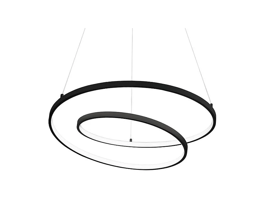 Ideal Lux OZ 60cm integrierte LED-Pendel-Deckenleuchte, Schwarz, 2700K