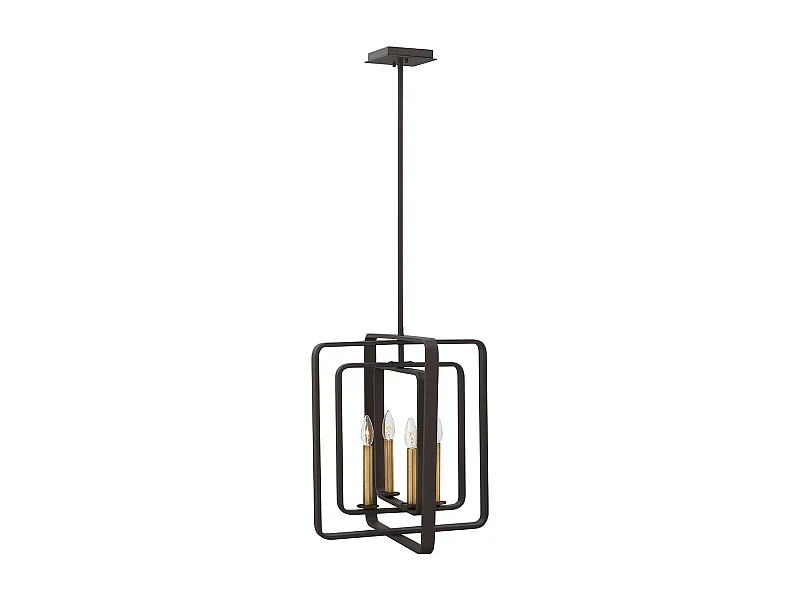 Elstead Quentin - Lampadario a sospensione a 4 luci a gabbia Bronzo, E14