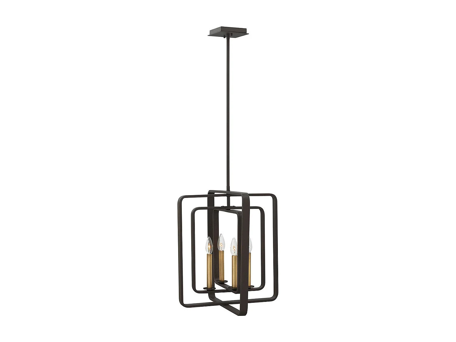 Elstead Quentin - Lampadario a sospensione a 4 luci a gabbia Bronzo, E14