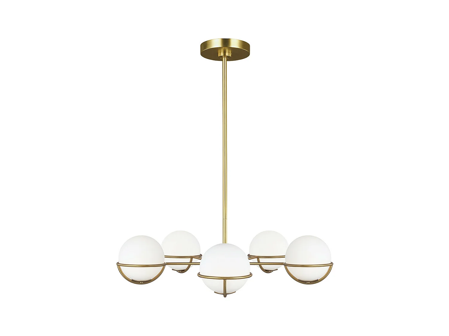 Lampadario Elstead Apollo a 5 luci con globo, ottone brunito, G9