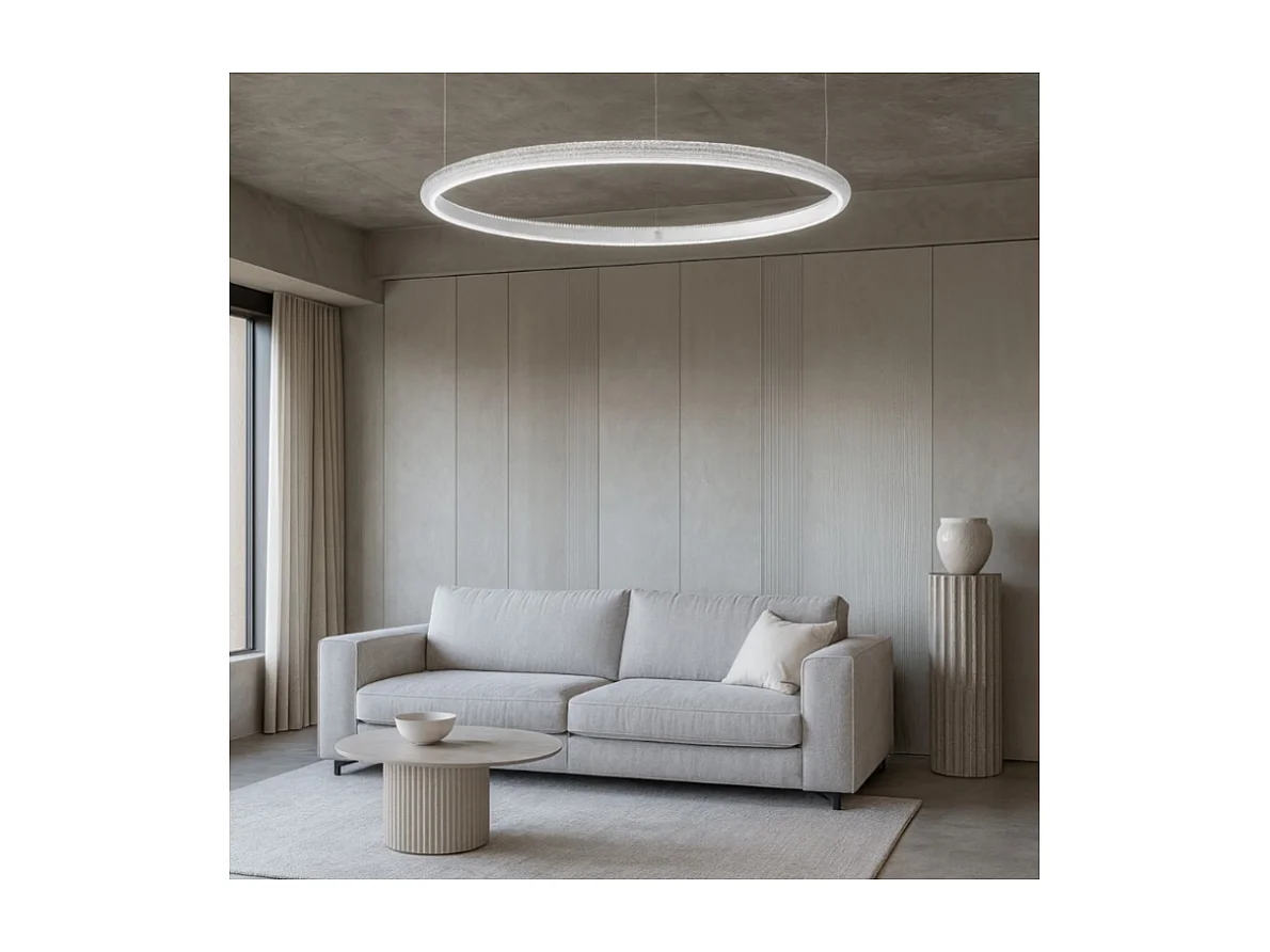 Ideal Lux MIRACLE Lampada da soffitto a sospensione a LED integrata da 80 cm, bianca 3000K