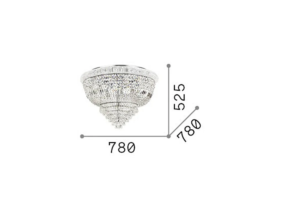 Ideal Lux DUBAI Plafonnier Intérieur 24 Lumières Encastré Or, E14