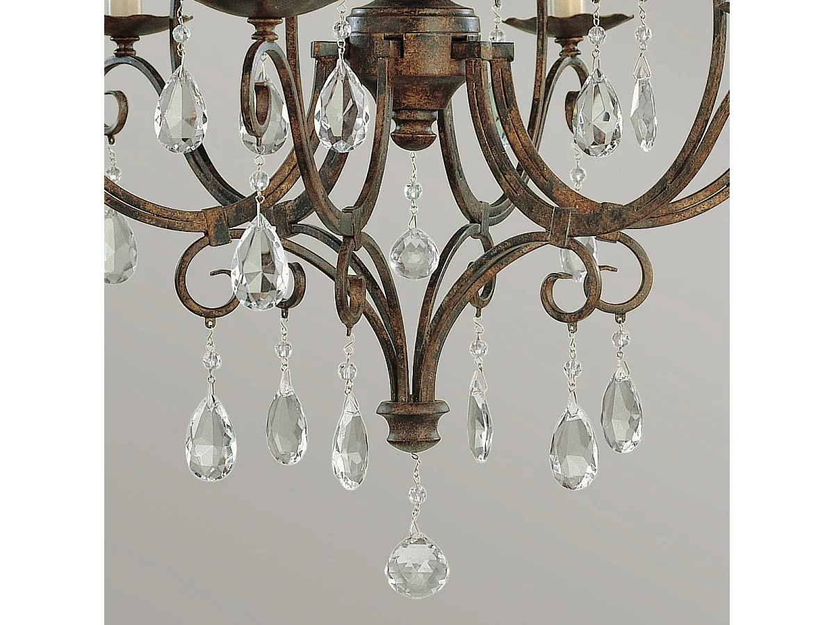 Chateau Lampadario Feiss 6 Luci Bronzo Moka