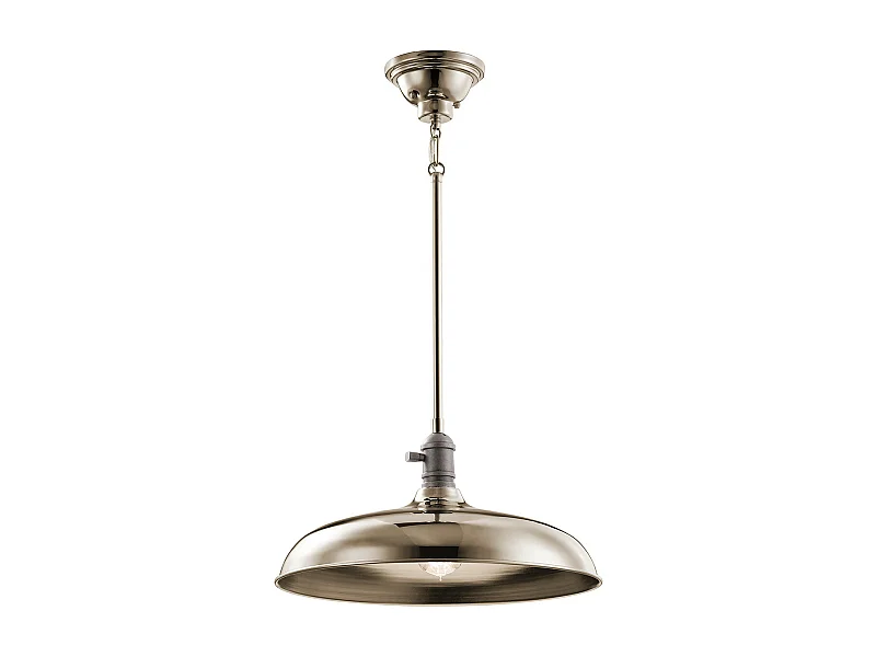 Elstead Cobson - 1 licht Semi Flush Dome Deckenpendelleuchte Nickel poliert, E27