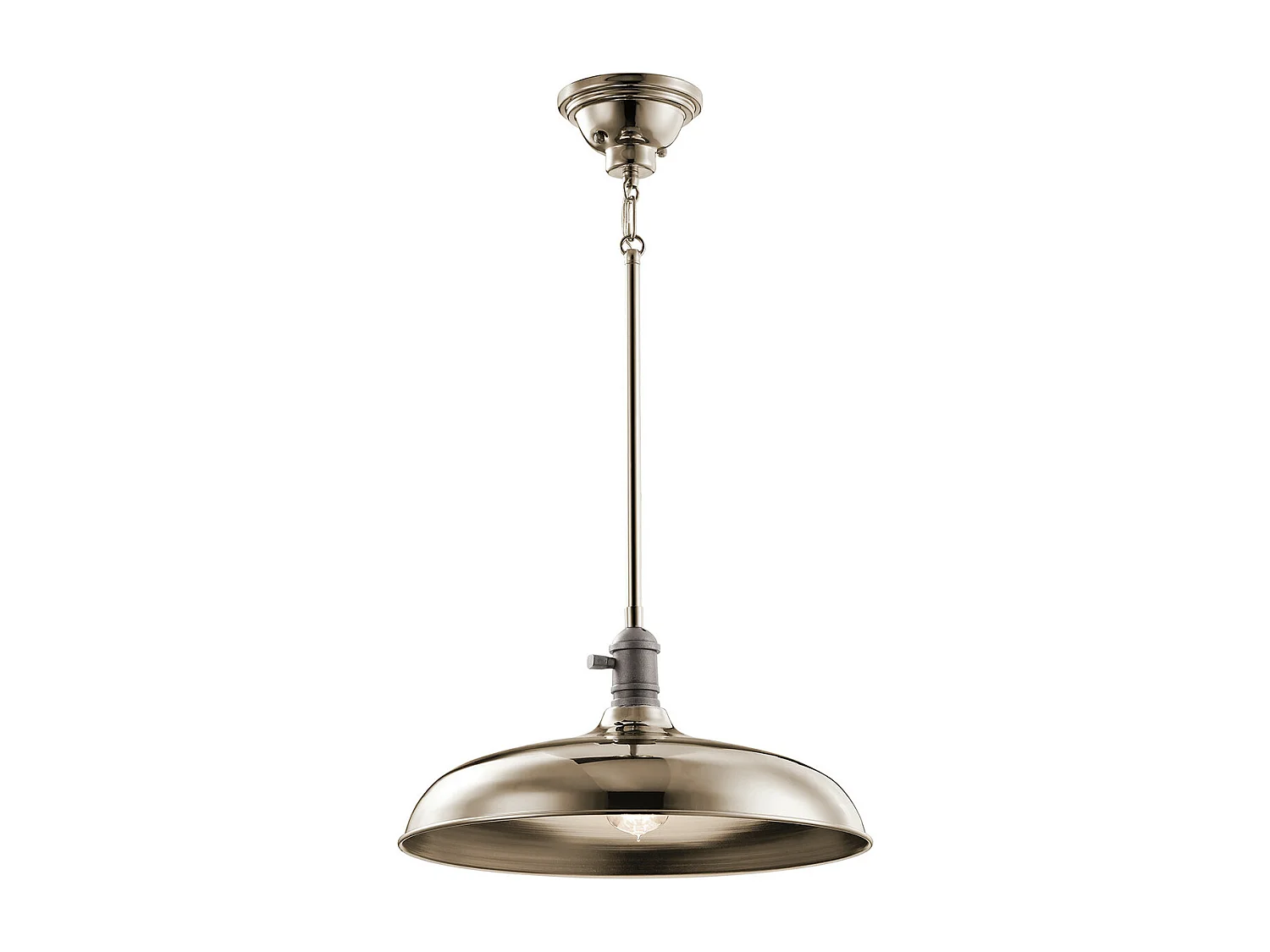 Elstead Cobson - 1 licht Semi Flush Dome Deckenpendelleuchte Nickel poliert, E27