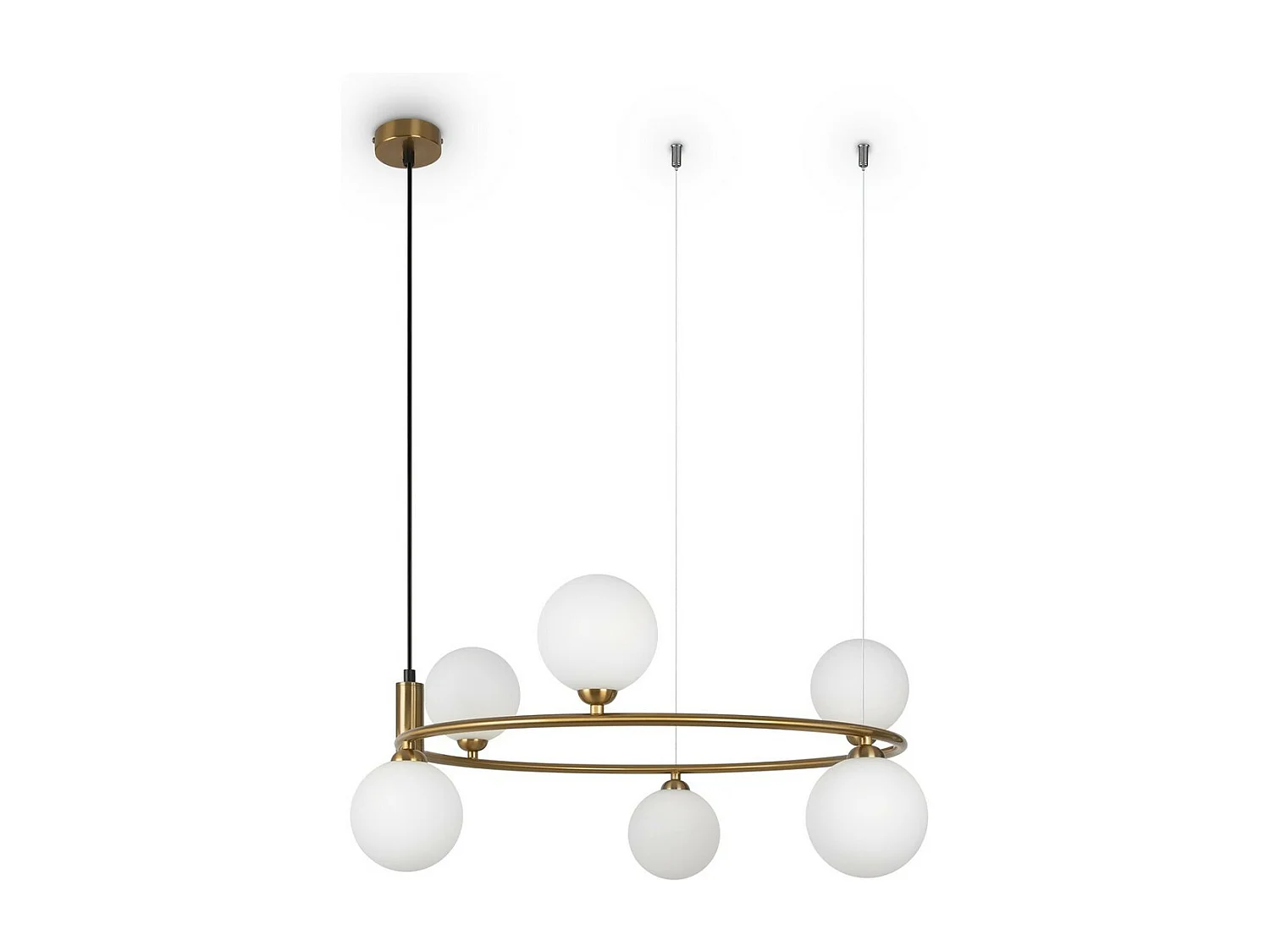 Maytoni Ring Plafoniera moderna a sospensione globo a 6 luci in ottone G9