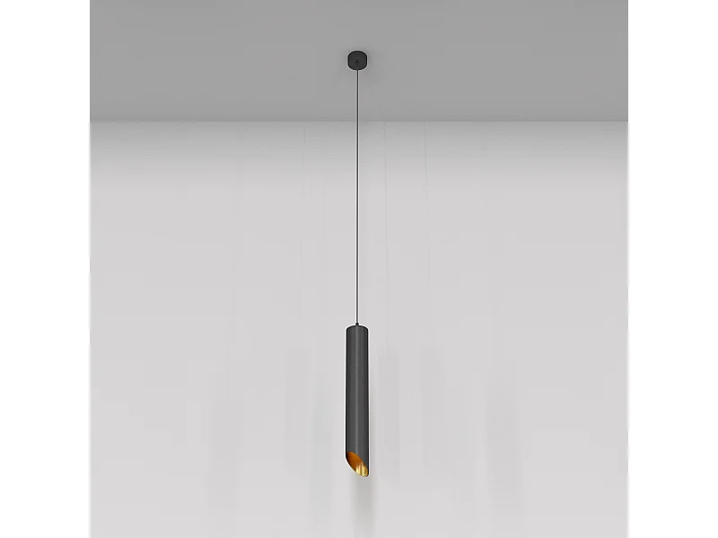 Maytoni Lipari Plafoniera a sospensione sottile nera, oro, 40 cm, GU10