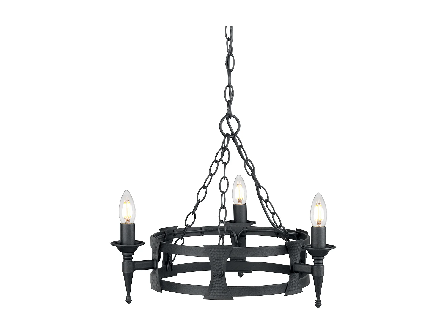 Elstead Saxon - Kronleuchter 3 Hellschwarzes Finish, E14